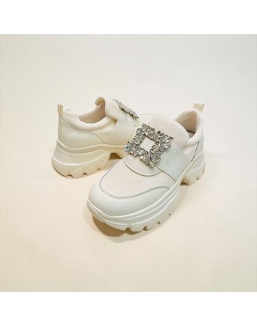 [갤러리아] 고세 데일리 여성 글램 쥬얼 와이드밴딩 키높이 스니커즈 GZP6F020 아이보리 6cm