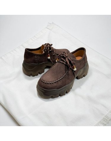 [갤러리아] 고세 데일리 여성 스웨이드 쥬얼 슈레이스 청키 플랫폼 로퍼 GZP6F021 브라운 6cm
