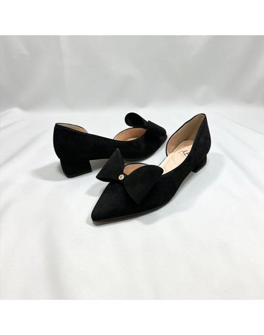 [갤러리아] 고세 데일리 여성 스웨이드 러블리 빅리본 포인티드토 펌프스 GDP6F011 블랙 3cm