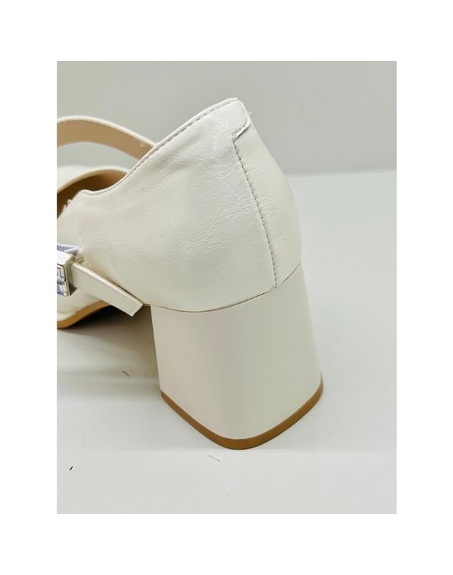 고세제화 [갤러리아] 고세 여성 데일리 클래식 위빙 버클 메리제인 펌프스 OZP6S005 아이보리 6cm 착용컷