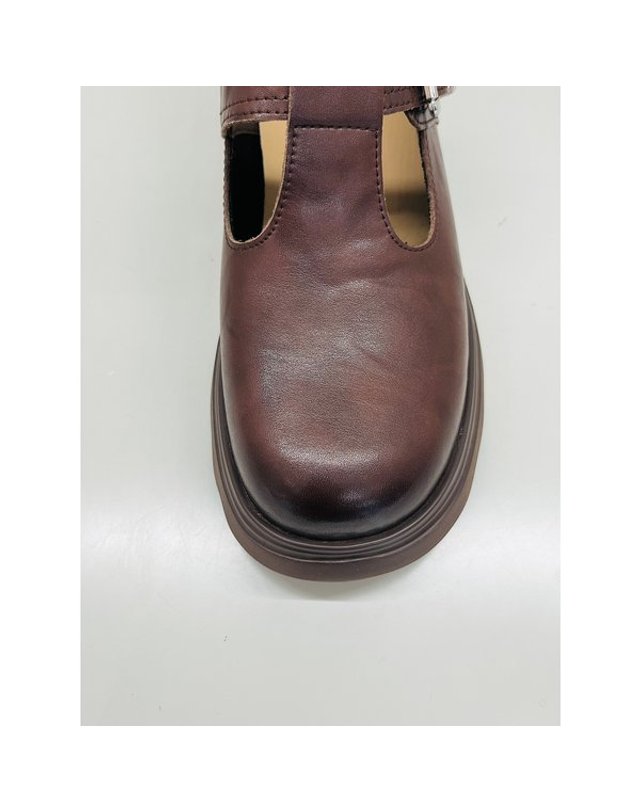고세제화 [갤러리아] 고세 데일리 여성 벨크로 T스트랩 청키 로퍼 OZP6S020 브라운 6cm 착용컷
