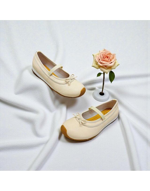 고세제화 [갤러리아] 고세 데일리 여성 와이드핏 밴딩 리본 메리제인 플랫 GZP6S014 연핑크 1.5cm 착용컷