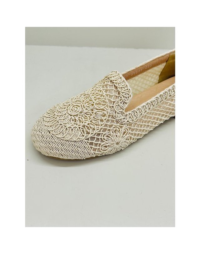 고세제화 [갤러리아] 고세 데일리 여성 크로셰 레이스 플랫 로퍼 1.5cm GDP6S041 아이보리 1.5cm 착용컷