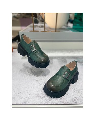 [갤러리아] 고세 데일리 여성 청키굽 키높이 경량로퍼 GZP4S004 그린 6.5cm