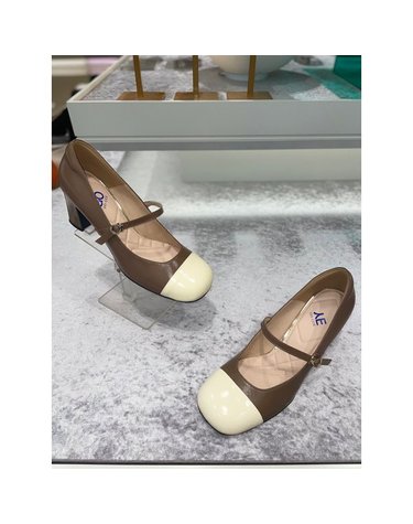 [갤러리아] 고세 데일리 여성 투톤포인트 메리제인 펌프스 GEP3F009 브라운 7cm