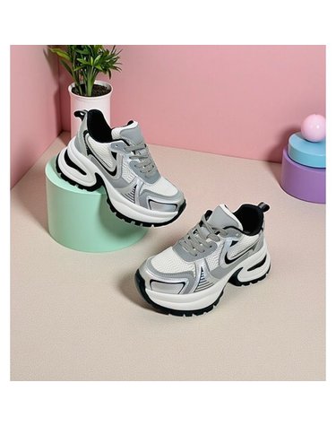 [갤러리아] 고세 데일리 여성 투톤콤비 키높이 스니커즈 OZP4S084 실버 6cm