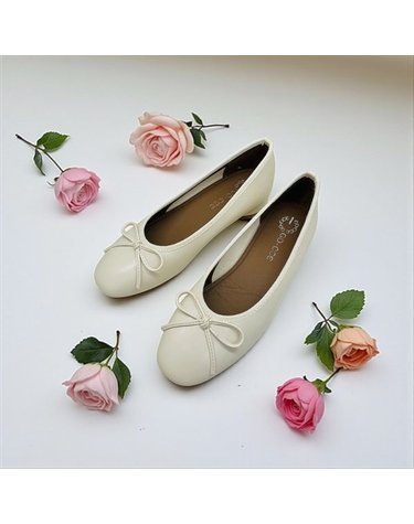 [갤러리아] 고세 데일리 여성 말랑쿠션 리본 플랫 OZP4F006 아이보리 2.5cm