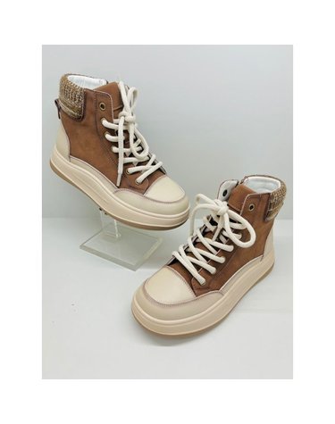[갤러리아] 고세 데일리 여성 시보리 하이탑 스니커즈 GZA4F028 브라운 4cm