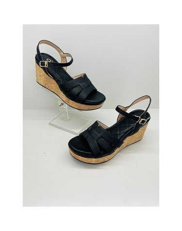 [갤러리아] 고세 데일리 여성 스톤패턴 스트랩 웨지힐 샌들 GDS5S040 블랙 7cm