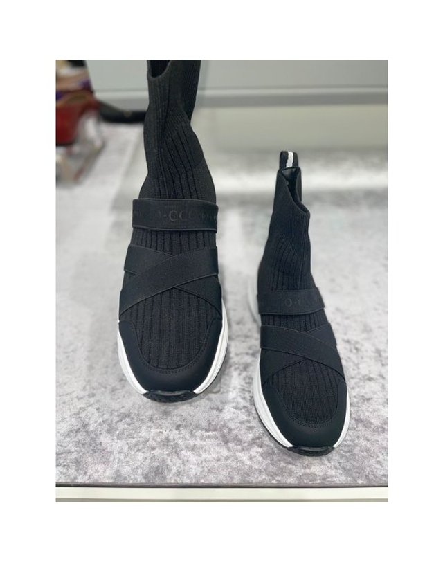 고세제화 [갤러리아] 고세 데일리 여성 니트 초경량 삭스부츠 GZA3F116BK 블랙 3cm 착용컷