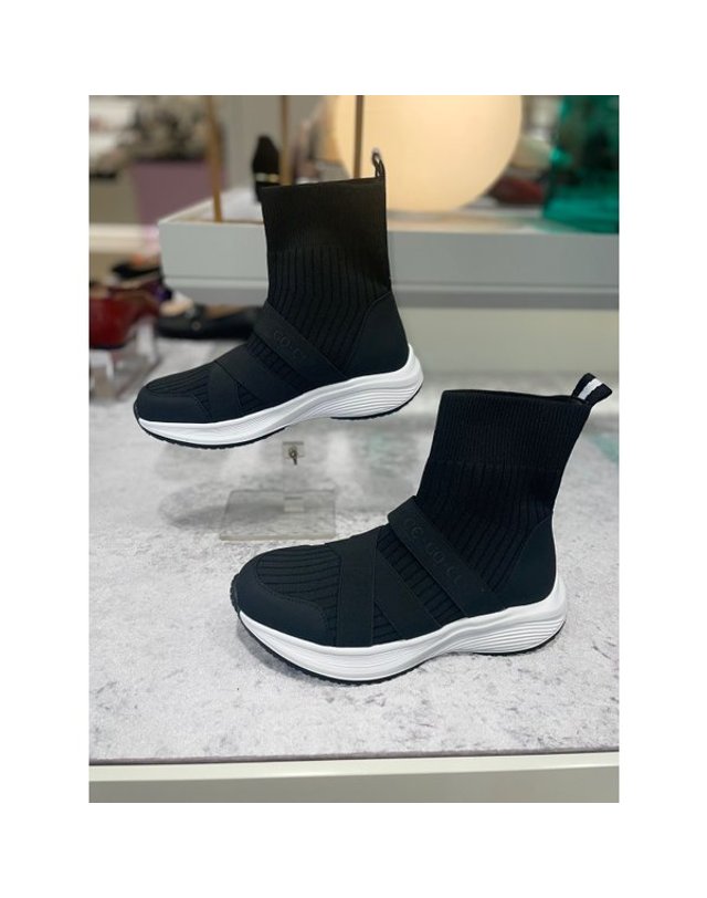 고세제화 [갤러리아] 고세 데일리 여성 니트 초경량 삭스부츠 GZA3F116BK 블랙 3cm 착용컷