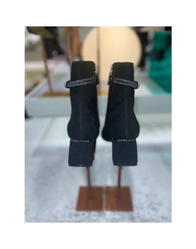 고세제화 [갤러리아] 고세 데일리 여성 탈부착피끈장식 라운드 앵클부츠 GKA3F052BK 블랙 5cm 착용컷