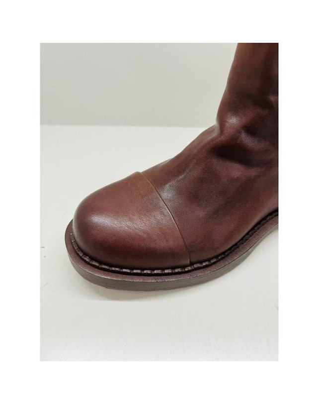 고세제화 [갤러리아] 고세 데일리 여성 빈티지 청키굽 첼시부츠 GZA4F025 브라운 3.5cm 착용컷
