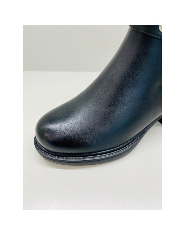 고세제화 [갤러리아] 고세 데일리 여성 벨티드 경량 청키굽 첼시부츠 GZA4F033 블랙 5.5cm 착용컷