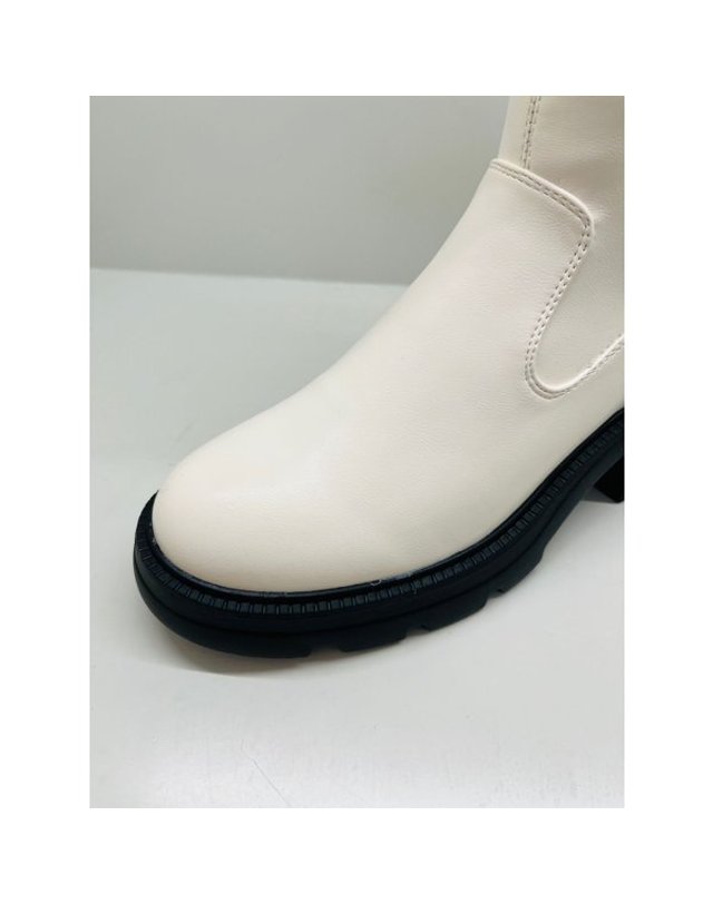 고세제화 [갤러리아] 고세 데일리 여성 키높이 청키굽 스판부츠 GZA4F023 아이보리 6cm 착용컷