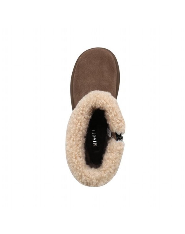 미소페 [갤러리아] 여성 스웨이드 퍼 앵클부츠 (3CM) 012446715 C-2BR 착용컷