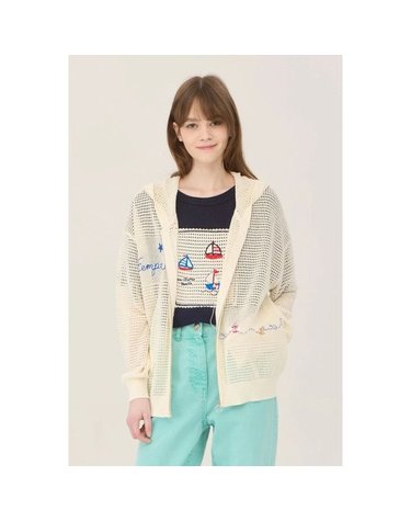 [갤러리아] [25S/S] 보트 메쉬 니트 집업 BAKC68531