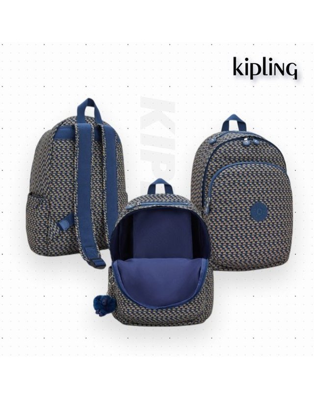키플링 [갤러리아] 키플링 백팩 16L 데일리백팩 델리아 블루온와이어 KQABA25 BLWR 착용컷