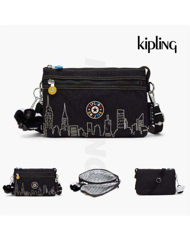 키플링 [갤러리아] 키플링 크로스백 KIPLING X FRIENDS 리리집 스카이라인 KQCBS49 SKBK 착용컷