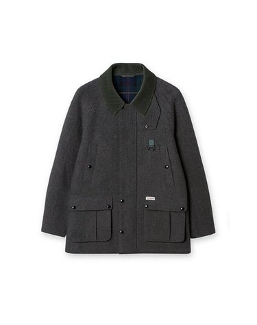 [갤러리아] 킨록 F/W 울 블랜디드 헤링본 미드 헌팅 자켓 카키그레이 (TLKU04)
