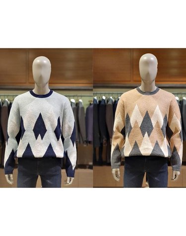 [갤러리아] 킨록 F/W 아가일 패턴 라운드 니트 2종 택1 (CGW0304)