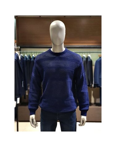 [갤러리아] 킨록 S/S 자가드 스카시 긴팔 라운드 니트 네이비 (THW05)