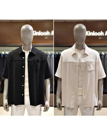 [갤러리아] 킨록 S/S 오버핏 크로세 블록 배색 반팔 셔츠 2종택1 (THI0304)