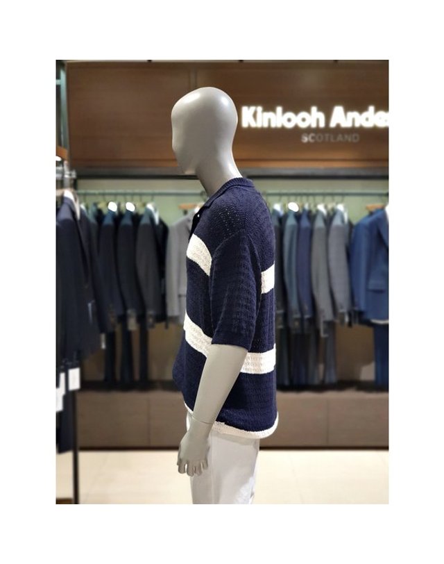 킨록 [갤러리아] 킨록 S/S 빅 스트라이프 부클사 카라 티셔츠 2종택1 (THW1920) 착용컷