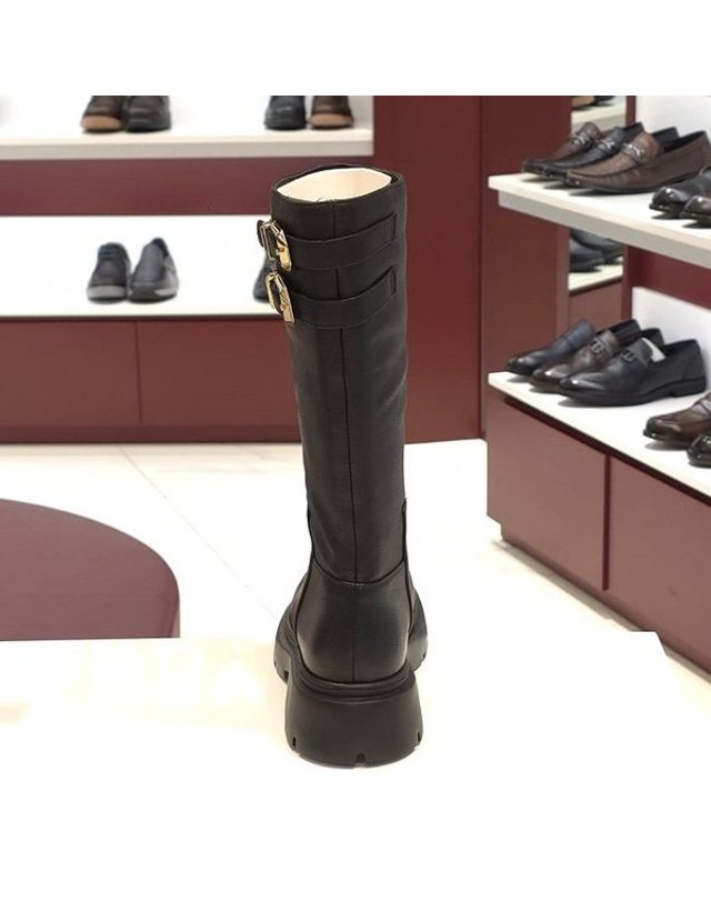 탠디 [갤러리아] 탠디 여성 와이드 미들부츠 (5CM) G25450 BLACK 착용컷