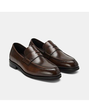 [갤러리아] 남성 소가죽 로퍼 (굽 3CM) Q19174_BROWN