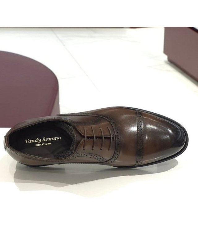 탠디 [갤러리아] 탠디 남성 옥스포드 정장화 (3.5CM) H25007V BROWN 착용컷