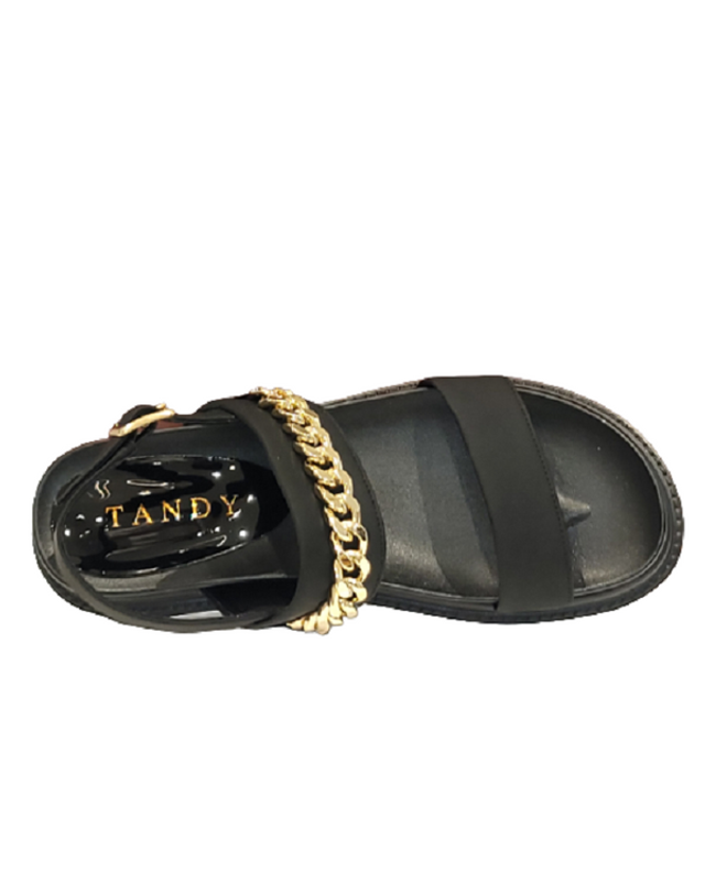 탠디 [갤러리아] 탠디 여성 스트랩샌들 (5CM) J1551 BLACK 착용컷