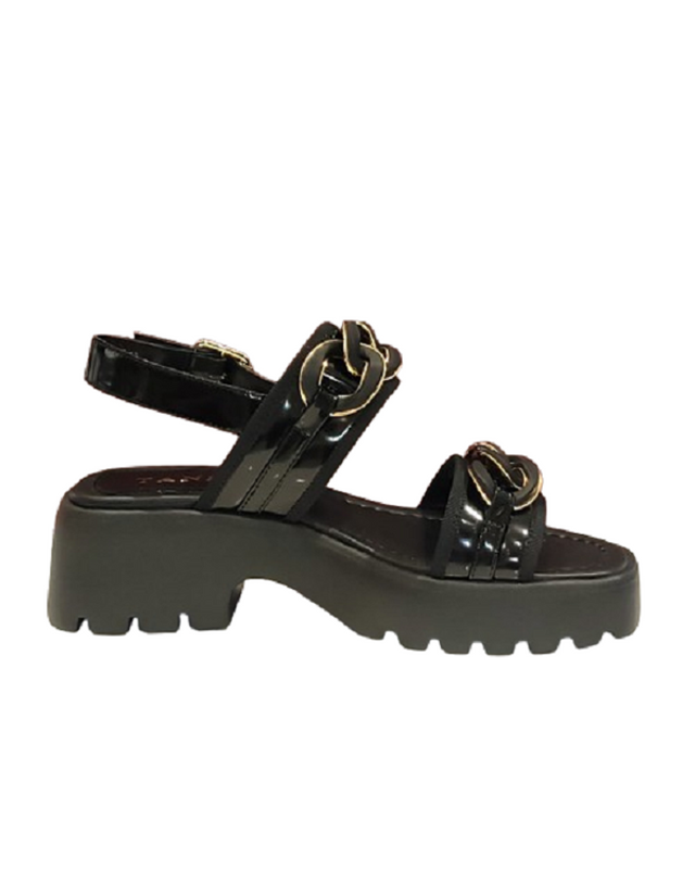 탠디 [갤러리아] 탠디 여성 키높이 스트랩샌들 (6CM) G25012 BLACK 착용컷