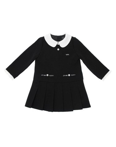 [갤러리아] 티파니주니어 BK 카라 장식 주름 원피스/T54KAO020
