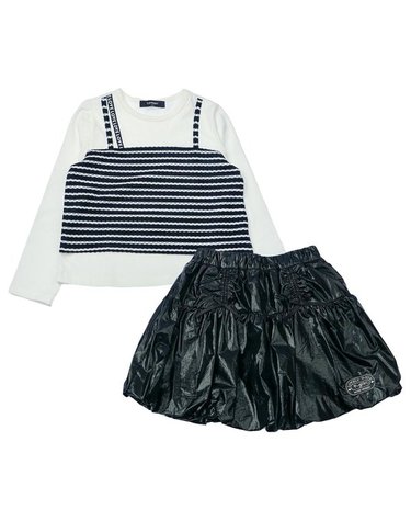 [갤러리아] 티파니주니어 BK S/T레이어드티+샤이닝벌룬치마 T54KAT020/T54KAS030