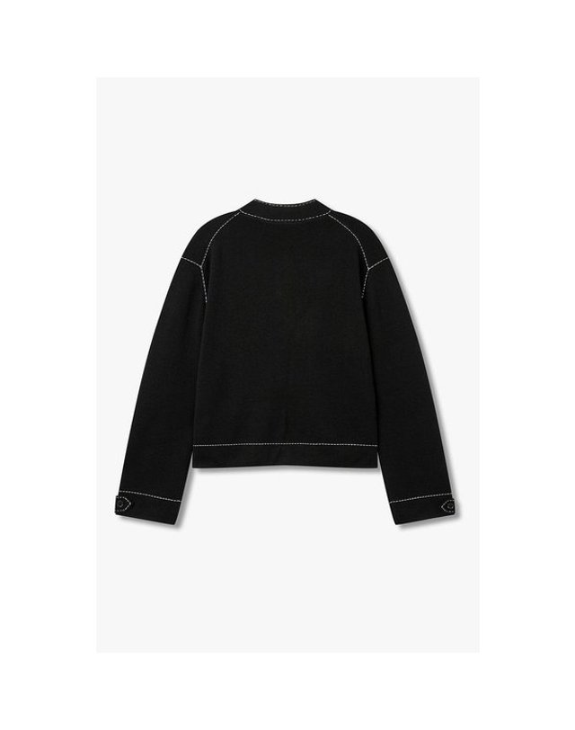 폴스미스 [갤러리아] 26FW [PAUL SMITH] 여성 배색 스티치 집업 가디건 5726328551 착용컷