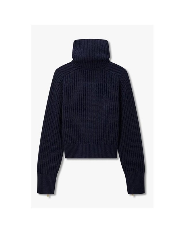 폴스미스 [갤러리아] 26FW [PAUL SMITH] 여성 립 터틀넥 래글런 집업 가디건 5726328552 착용컷