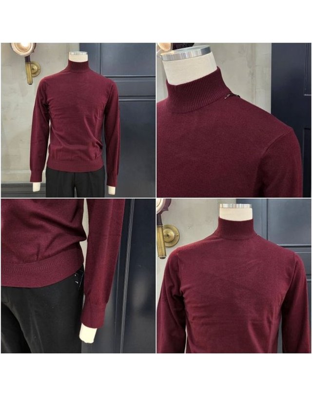 레노마 [갤러리아] 레노마 26FW 신상 부드러운 버건디 반목티 RSCIKT94A 착용컷