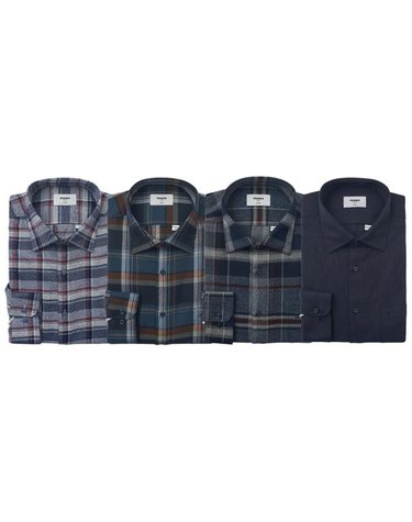 [갤러리아] (레노마셔츠)25년 F/W 빅체크 기모  일반핏 긴소매셔츠4종택RPWSG0-040-NY1