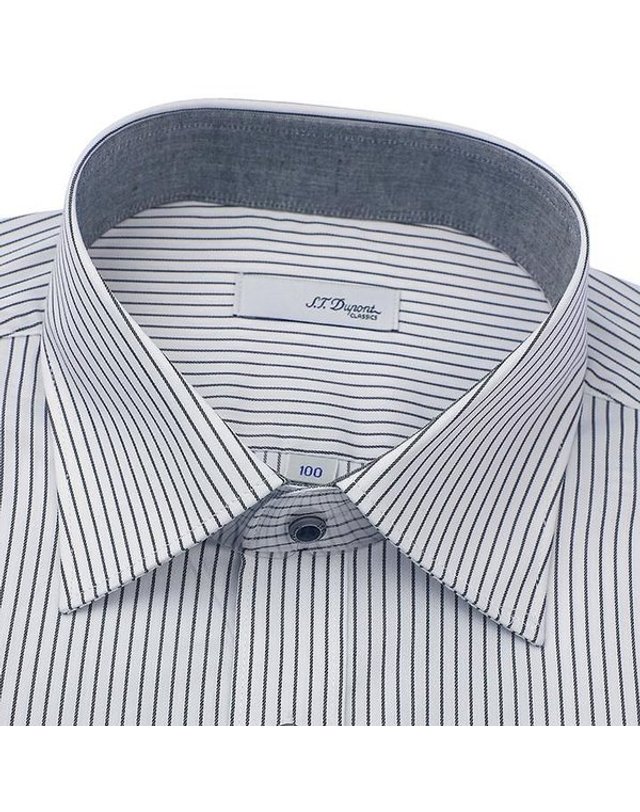 에스티듀퐁 에스.티. 듀퐁 [갤러리아] [듀퐁]26년S/S(슬림핏) 스판소재 핀스트라이프셔츠 ,SE6SM21LS365SGY A 착용컷