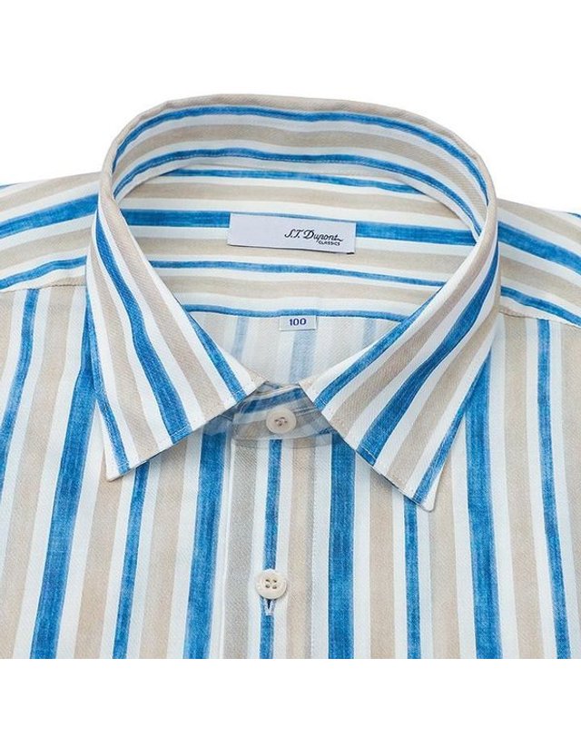 에스티듀퐁 에스.티. 듀퐁 [갤러리아] [듀퐁]26년S/S(슬림핏) 멀티 스트라이프프린트셔츠 ,SE6SM21LS322SBU A 착용컷