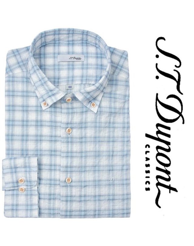 에스티듀퐁 에스.티. 듀퐁 [갤러리아] [듀퐁]26년S/S(슬림핏)면써커 멀티체크셔츠2종택1 ,SE6SM21LS324SNY A 착용컷
