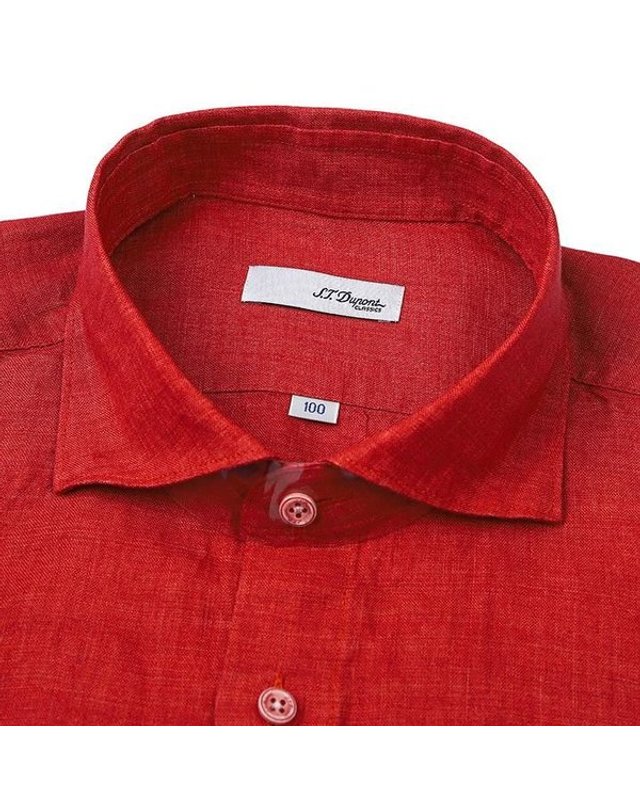 에스티듀퐁 에스.티. 듀퐁 [갤러리아] [듀퐁]26년S/S(슬림핏)빈티지 린넨셔츠 ,SE6SM21LS331SOG A 착용컷