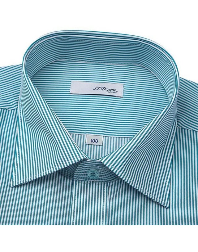 에스티듀퐁 에스.티. 듀퐁 [갤러리아] [듀퐁]26년S/S(슬림핏/반소매)스트라이프 셔츠,SE6MMM21HS309SGE A 착용컷