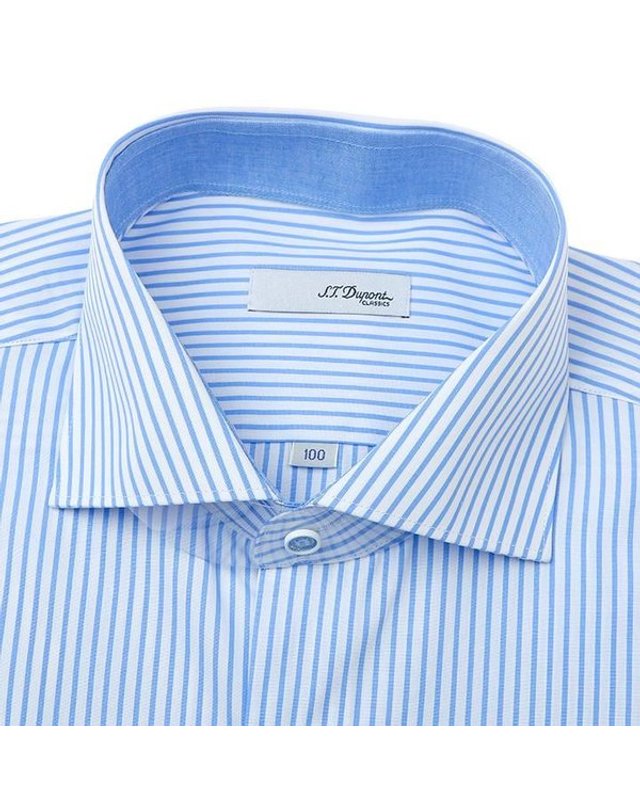 에스티듀퐁 에스.티. 듀퐁 [갤러리아] [듀퐁]25년S/S(슬림핏)스트라이프 셔츠 ,SE5SM21LS322SBU 착용컷