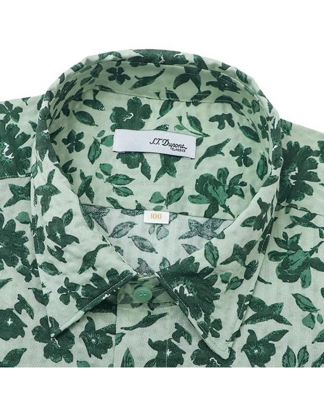 에스티듀퐁 에스.티. 듀퐁 [갤러리아] [듀퐁]25년S/S(일반핏) 써커 프린트셔츠 , SE5SM11LS124SGE 착용컷