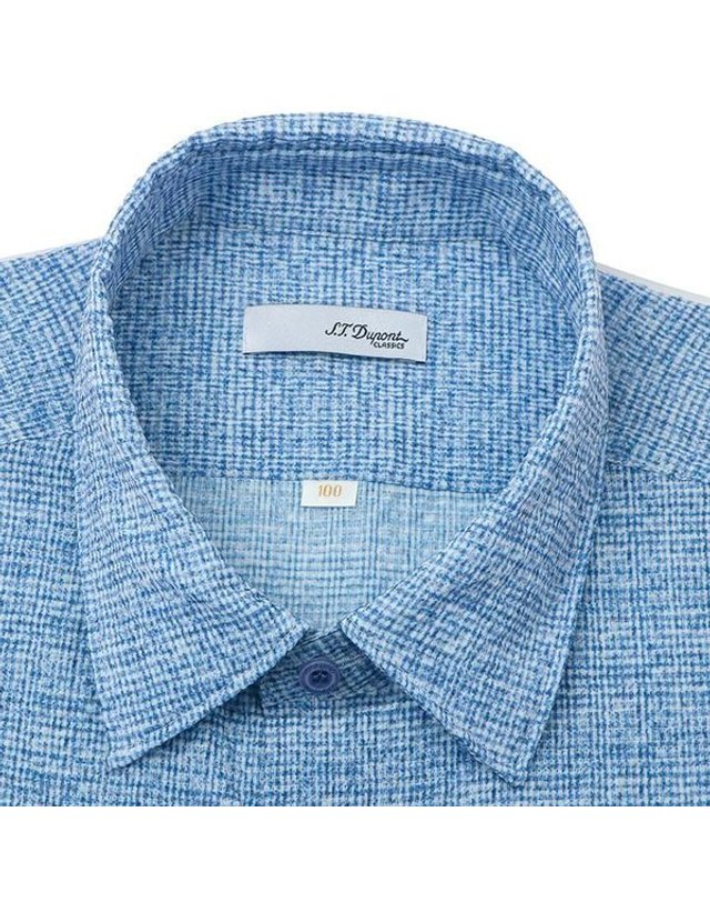 에스티듀퐁 에스.티. 듀퐁 [갤러리아] [듀퐁]25년S/S(일반핏) 써커 체크 프린트셔츠 , SE5SM11LS120SNY 착용컷