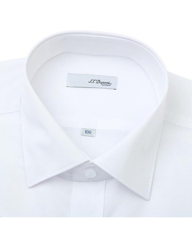 에스티듀퐁 에스.티. 듀퐁 [갤러리아] 25년S/S(슬림핏/반소매) 폴리 혼방 화이트셔츠,SE5MMM21HS308SWH 착용컷