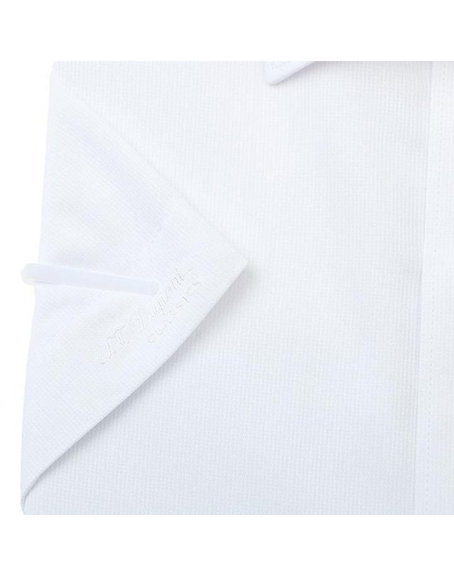 에스티듀퐁 에스.티. 듀퐁 [갤러리아] 25년S/S(슬림핏/반소매) 폴리 혼방 화이트셔츠,SE5MMM21HS308SWH 착용컷