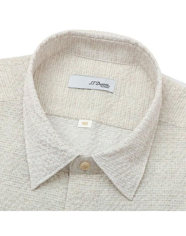 에스티듀퐁 에스.티. 듀퐁 [갤러리아] [듀퐁]25년S/S(일반핏)써커 프린트셔츠 , SE5SM11LS120SBE 착용컷